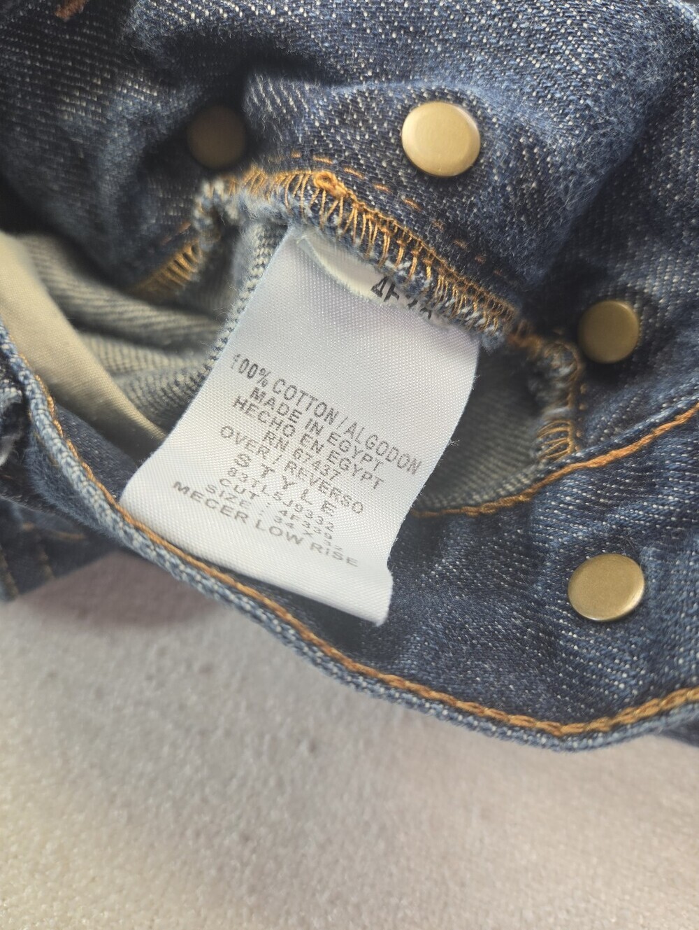 Ralph Lauren Mercer Low Rise Button Fly Jeans 34x32 - Picture 6 of 8